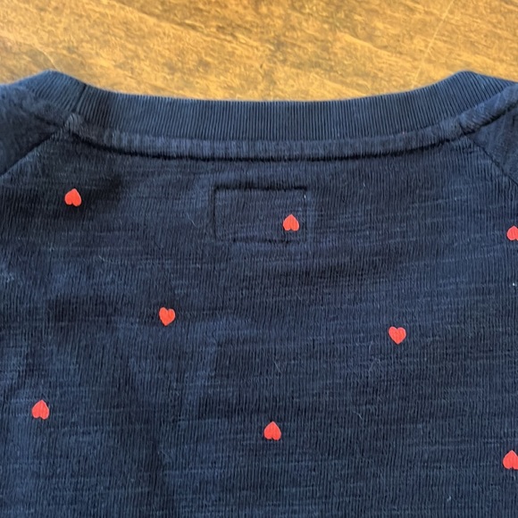 J.Crew Vintage Fleece Sweatshirt with Tiny Hearts Pattern - Picture 5 of 7